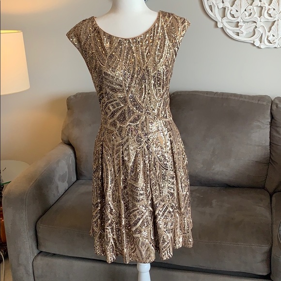 Badgley Mischka Dresses Belle Badgley Mischka Rose Gold Sequin